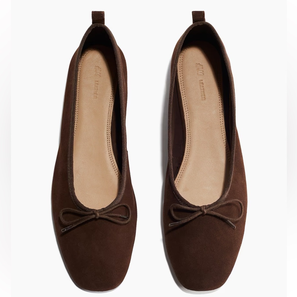 H&M brown leather flats
